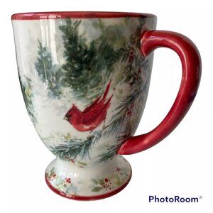 Red Cardinal Cracker Barrel Coffee Mug Cup Christmas Ceramic Susan Winget Robin